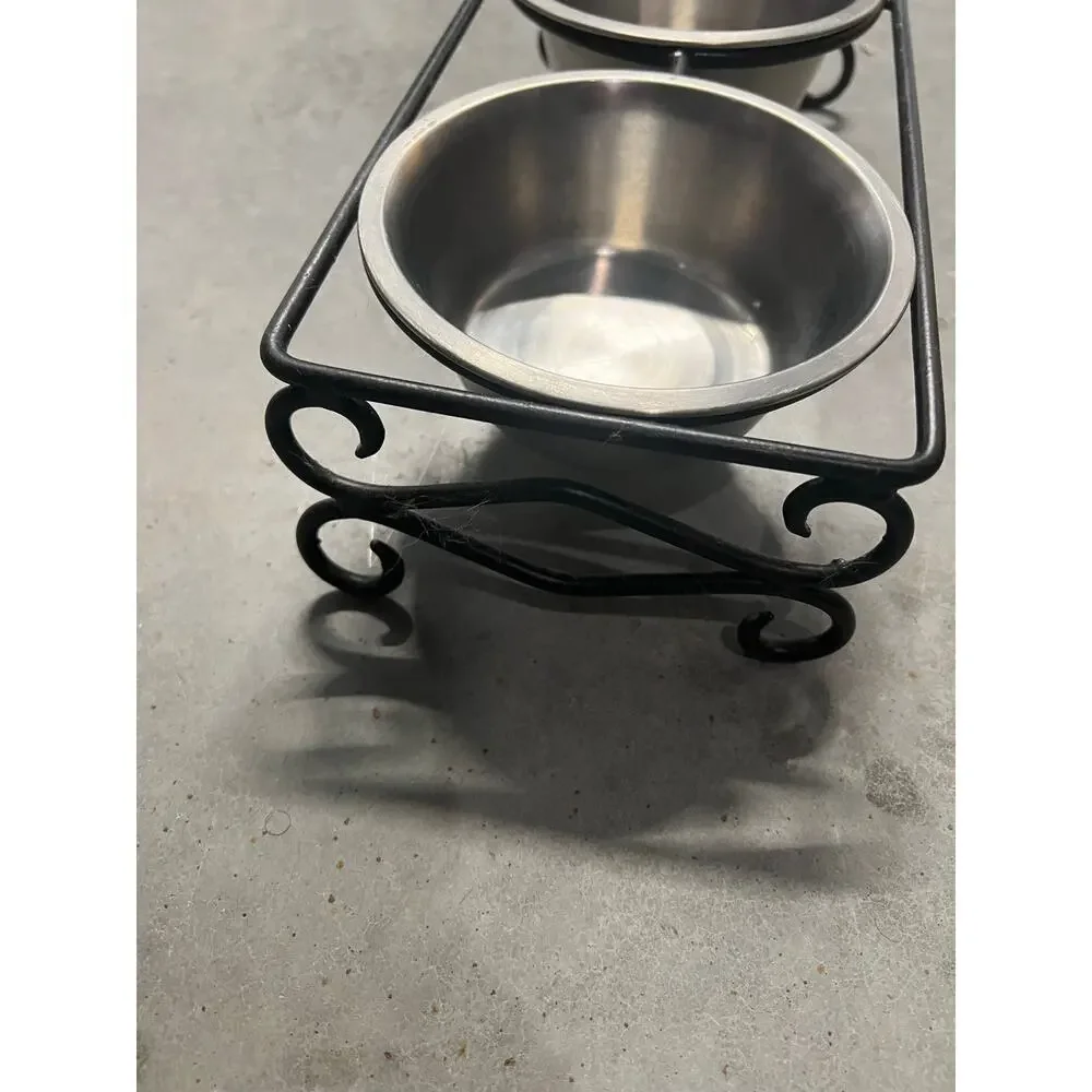 Elevated Pet Feeder for Small Pet Double Stainless Steel Food and Water Bowls